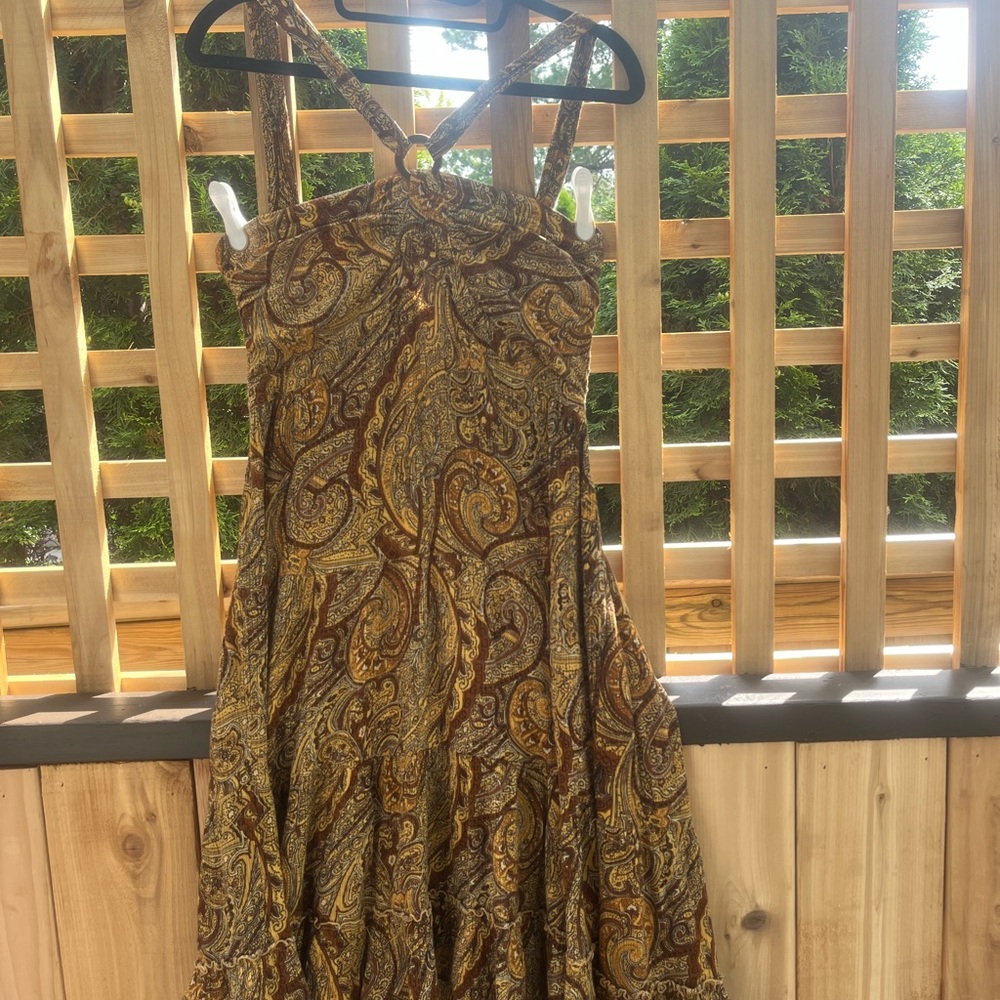 Vintage  Paisley Brown Dress